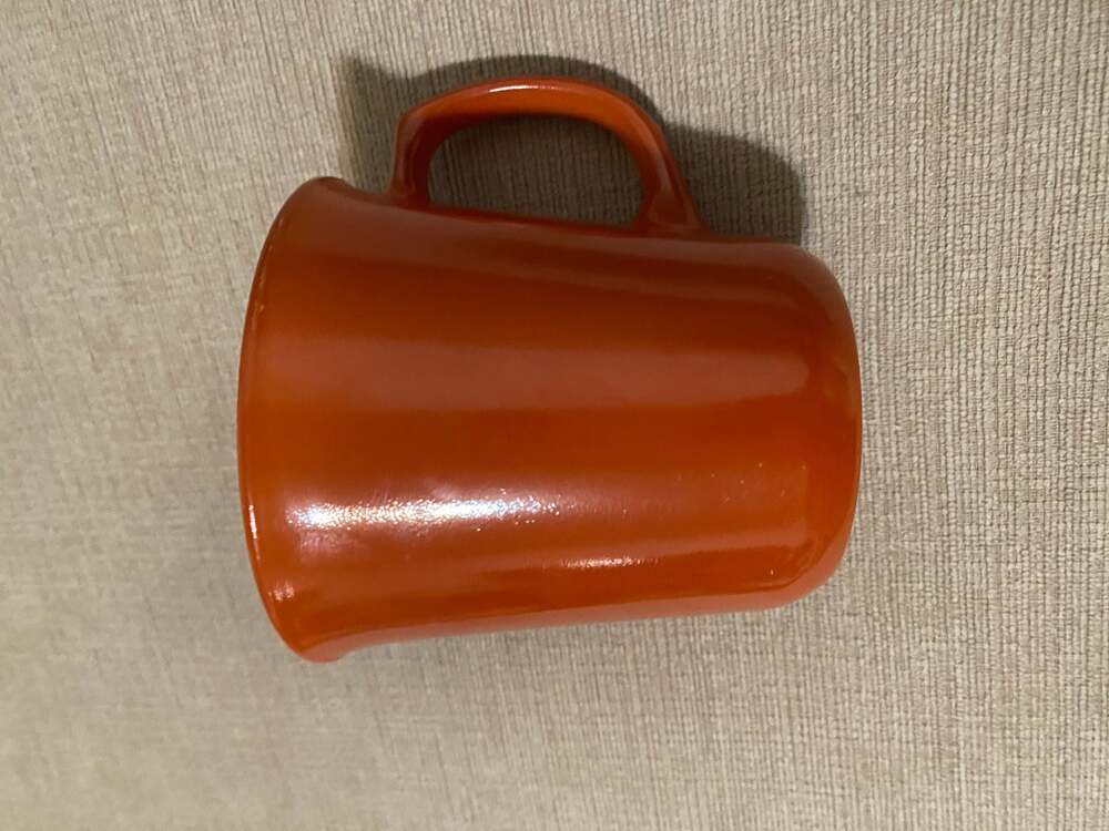 Vintage Pyrex Orange Milk Glass Coffee Mug Made in USA